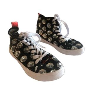 Disney Parks Minnie Mouse Sequin High Top Sneakers Size 3 Girls sparkle bling